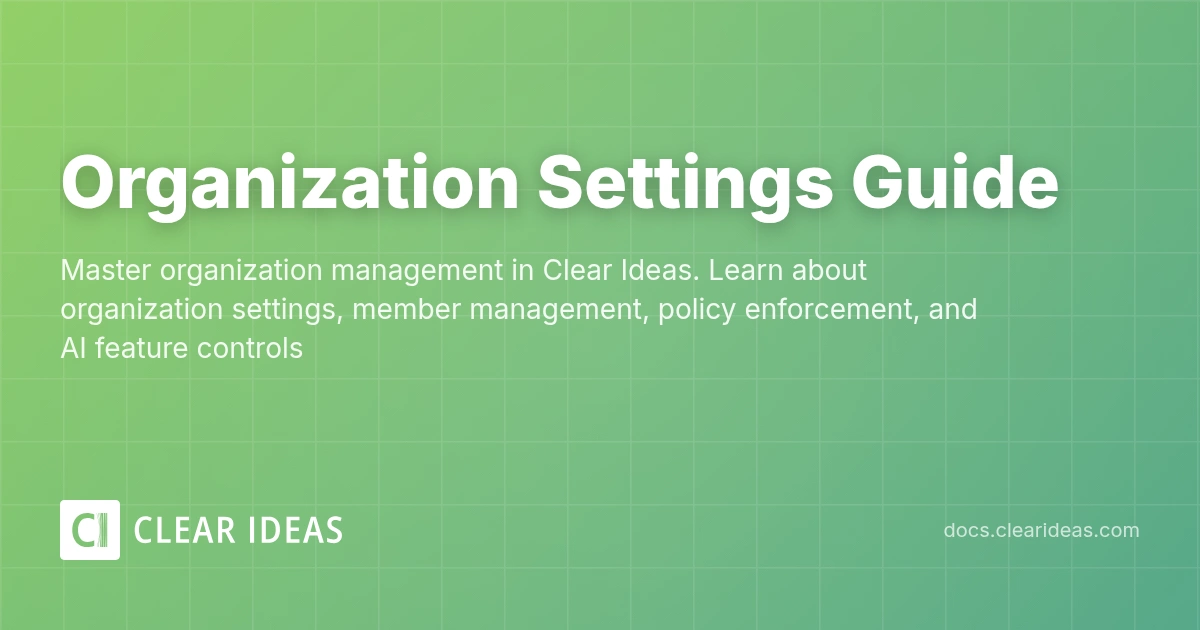 Organization Settings | Clear Ideas Documentation