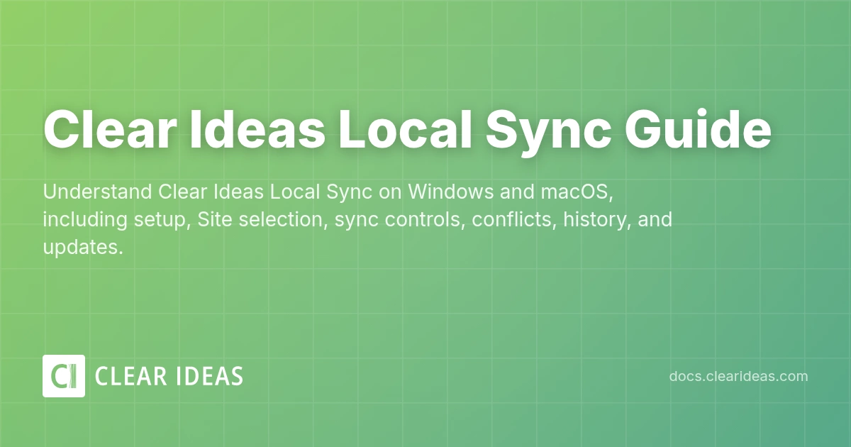 Local Sync | Clear Ideas Documentation